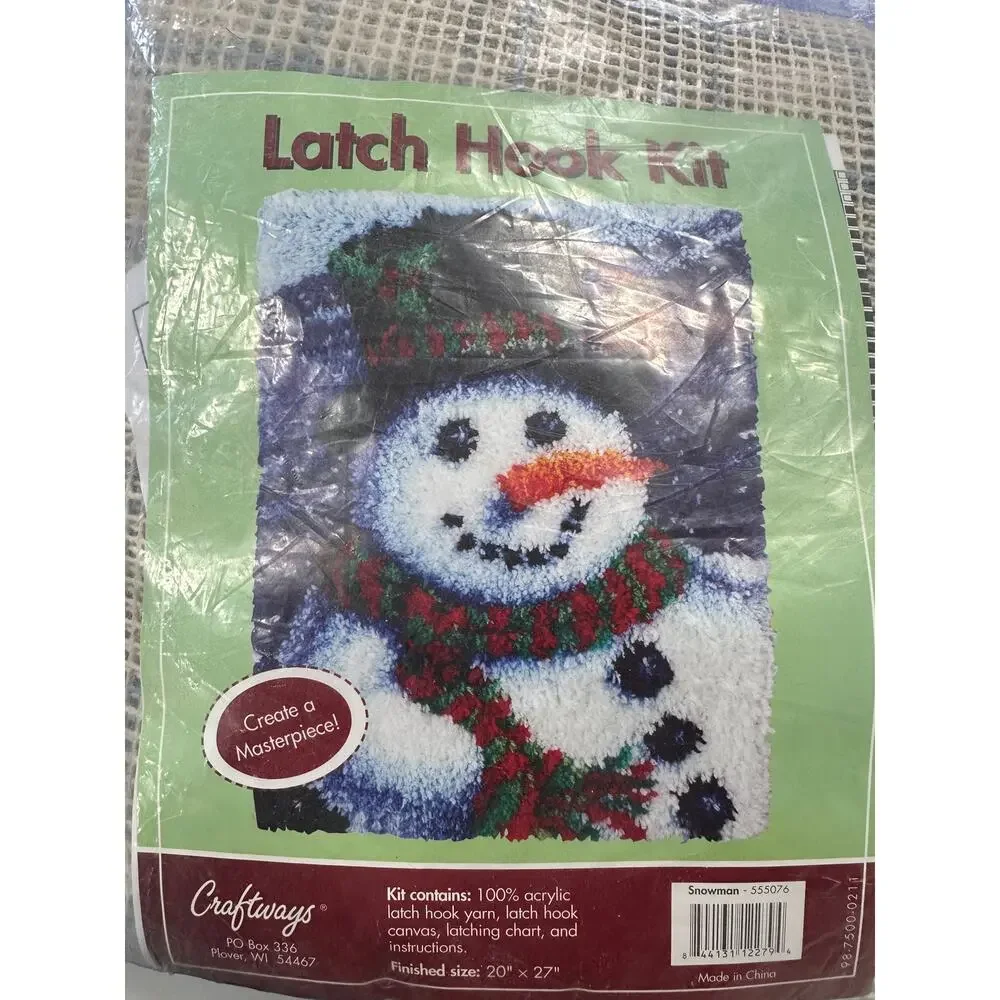 Craftways Snowman Latch Hook Kit NIP NEW 20